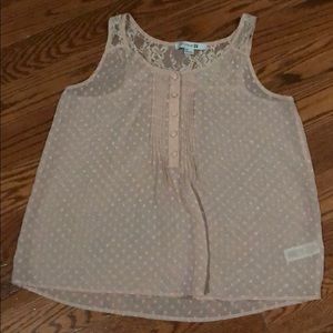 Forever 21 sheer light pink tank top